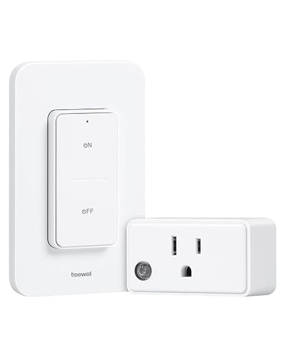 Remote Control Outlet Wireless Wall Switch, 200FT Long Range RF Remote Light Switch, Mini Electrical Outlet Plug, 15A/1875W High-Power for Lamps, Lights, Household Appliances, ETL Listed