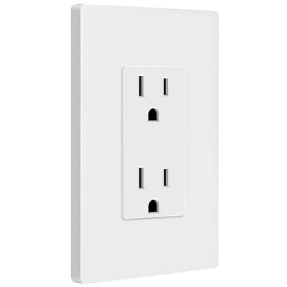 ENERLITES 5 Pack Decorator Outlet 15A Receptacle with Screwless Wall Plate | Self-Grounding, UL Listed, Standard Residential Electrical Outlets for Home, Non-Tamper Resistant, 5-15R, 125V, Glossy White