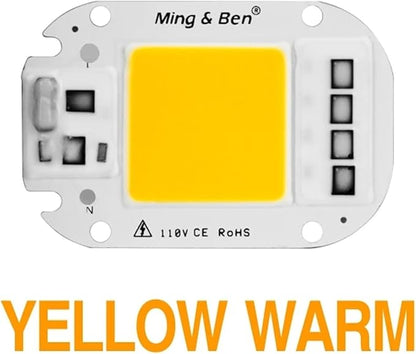LED COB Lamp Chip 20W 30W 50W AC 110V 220V Smart IC LED Beads For DIY LED Grow Floodlight Bulb Day White Cold White Warm White(Yellow Warm,20W 220v)