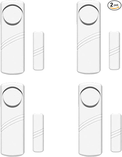 4 Pack Door Window Alarm,Magnetic Burglar Alert Sensor, Loud Door Alarms for Safety, DIY for Home Security, Office Protection,Swimming Pool Door Alarm