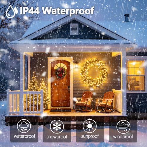 Connectable 42Ft 100LED Christmas String Lights Outdoor Indoor, Warm White