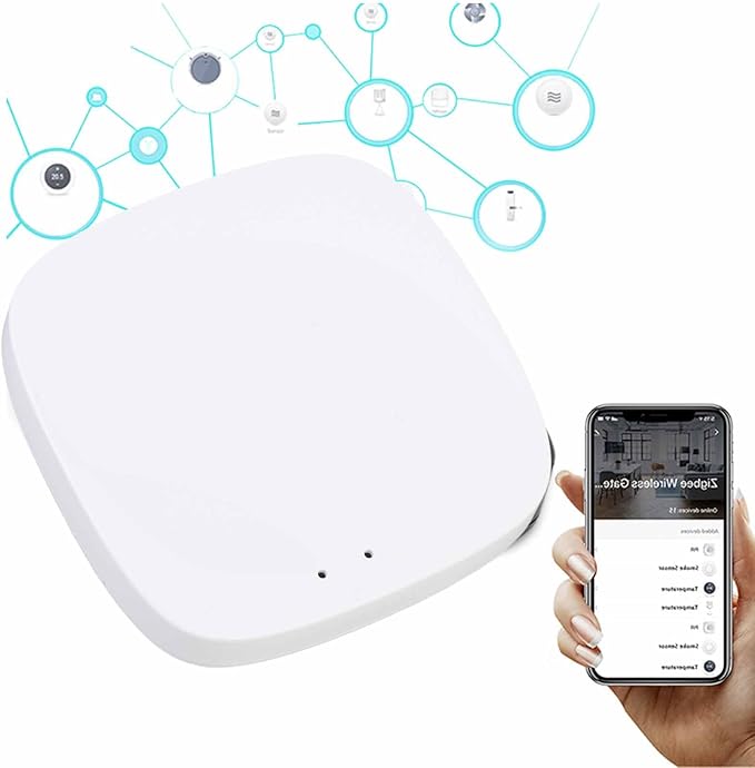 Luocute Wireless Smart, Home Device Hub WiFi Bridge Remote Controller with Support for Tuya Smart Products, Compatible with Assistant for Homes (White)
