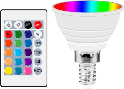 LED Light Bulbs RGB Light Cup 16 Color Changing E14 Smart Spotlight Bulb with Remote Control