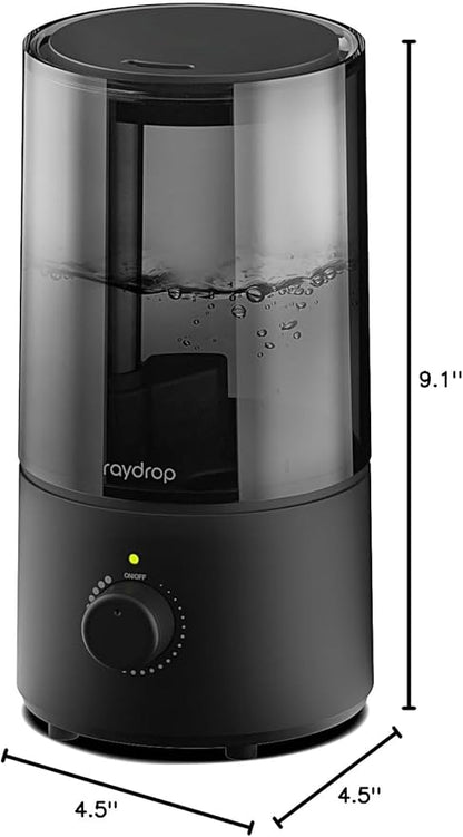 raydrop Humidifiers for Bedroom, raydrop Cool Mist Humidifiers for Babies, 1.0L Quiet Ultrasonic Humidifier, Space-Saving, Filterless, Auto Shut Off - (0.26 Gallon, US 110V)