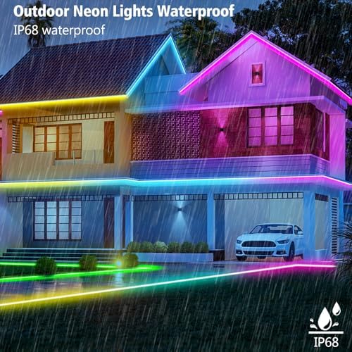 32.8Ft LED Neon Rope Lights, RGB Built in Chip Neon Strip Lights