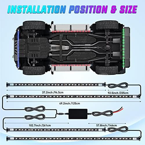 Nilight 4PCS RGB LED Underglow Lights Strip with APP & Remote Control