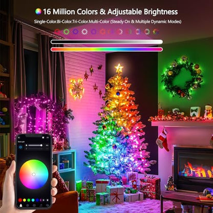 JMEXSUSS Connectable 33ft 100 LED Color Changing String Lights for Bedroom