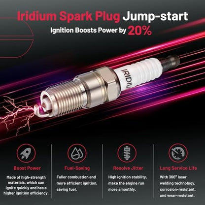 BDFHYK Ignition Coil Pack UF634 and Iridium Spark Plugs AP5325 Compatible with Suzuki 2009-2013 Grand Vitara 2010-2013 Kizashi 2010-2013 SX4 2.0L 2.4L L4 C1732 GN10615 IC737SB,Set of 4