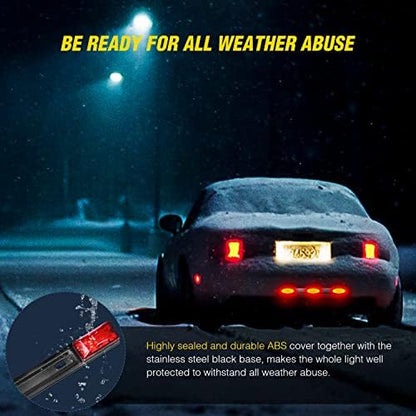 Nilight 14.2" 9 LED Trailer Light Bar, Red Clearance Marker Light