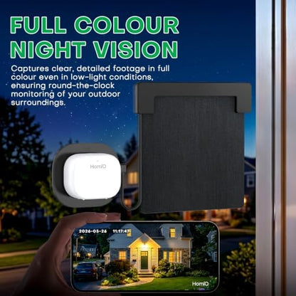 Solar Window Security Camera, Indoor Cam with Rechargeable Battery