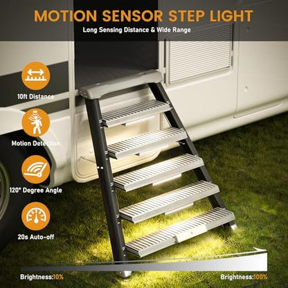 Racokky Under Cabinet Lighting with Remote, Motion Activated RV Step Light