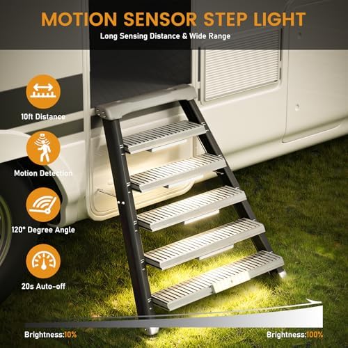 Racokky Under Cabinet Lighting with Remote, Motion Activated RV Step Light
