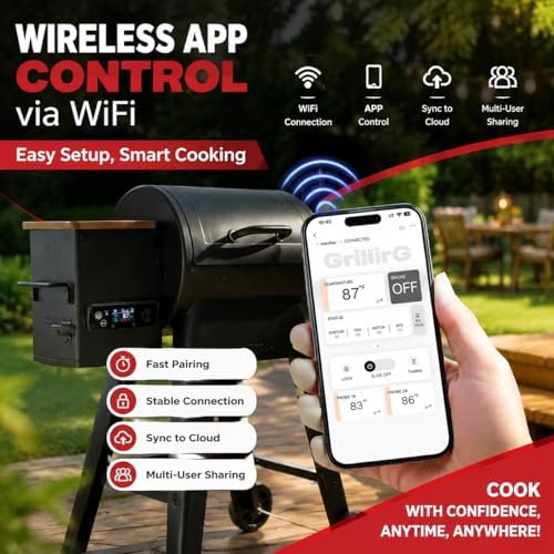 Smart WiFi PID Pellet Grill Controller Replacement with App & Digital Display, Upgraded Thermostat Panel Compatible with Pit Boss 440-1600 Navigator Sportsman Competition Onyx Pro Series
