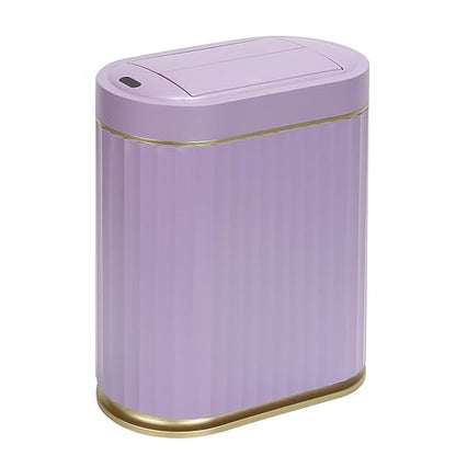 SYNCVIBE Bathroom Trash Can with Butterfly Lid 2 Gallon Sensor Trash can, IPX5 Waterproof Garbage Can Bathroom Decor, Automatic Trash Bin, Under-Counter Wastebasket for Bedroom, Living Room, Purple