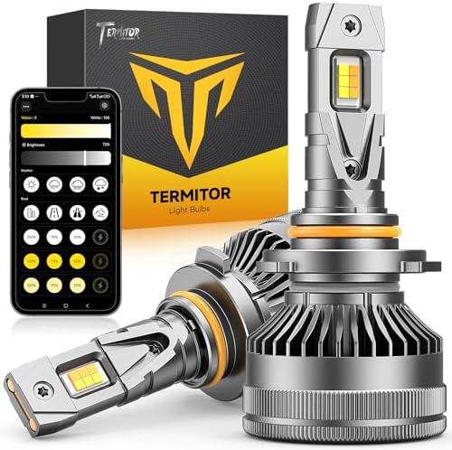 Termitor 9005/HB3 Smart Light Bulbs, Up 20X 0-166,000LM Variable Brightness