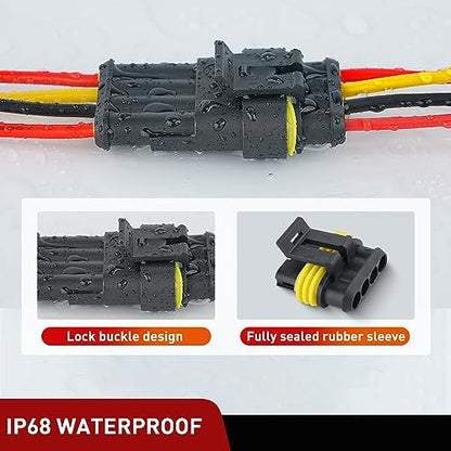 Nilight 180PCS 4 Pin Electrical Connector ‎Plug with Male Female Terminals