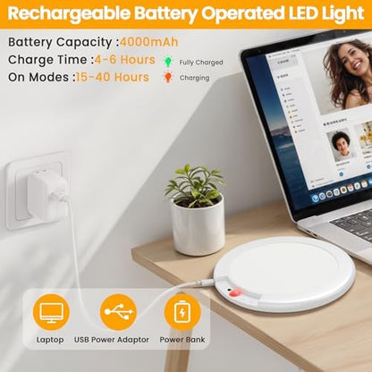 SunRider 4-Pack Rechargeable Motion Sensor LED Ceiling Lights with Remote