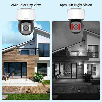 1080P PTZ Wired Security Camera System with 10" IPS Monitor, 8CH Expandable DVR with 1TB HDD, 4 Cameras, Remote Control, No Monthly Fee App, IR Night Vision, Indoor Outdoor