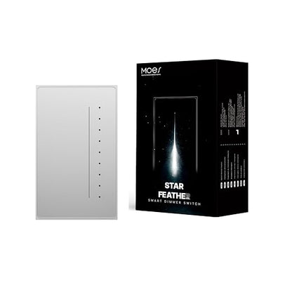 MOES SF WiFi Dimmer Switch, Neutral Wire Required, Anti-Glare Panel White | Full-Screen Touch, Vibration Feedback, Air Gesture Control,2.4GHz WiFi Work with Smart Life/Tuya, Alexa and Google Home