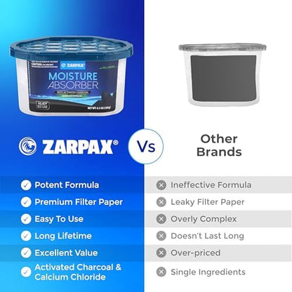 ZARPAX Moisture Absorber Activated Charcoal 6.5 oz - Set of 6