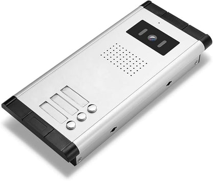 3 Units Apartment Video Intercom System, 7 Inch Monitor Wired Video Doorbell Door Phone Kits, Indoor Outdoor IR Camera, Monitoring, Unlock, 2 Way Intercom for 3-Household Home Apartment