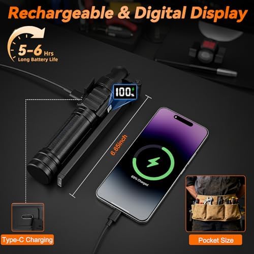 4Pack Magnetic Rechargeable LED Work Light/Flashlight for Mechanics