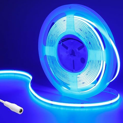 24V COB LED Strip Light Blue 5M/16.4ft 2400LEDs IP20 Not Waterproof