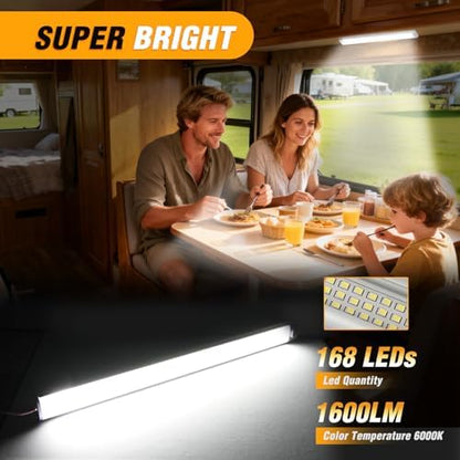 Nilight LED Interior Light Bar 2PCS 15.4 Inch Strip Light White