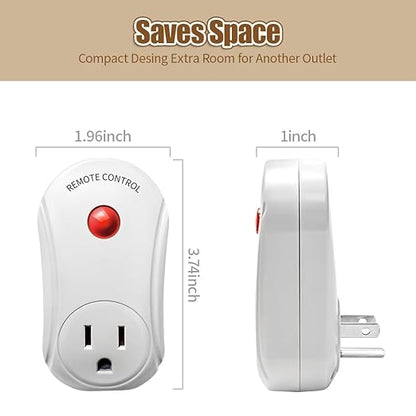 Remote Control Outlet, C-GLNKY Wireless Electrical Plug Switch for Lights, Lamps, Fans, 100ft RF Range,15A 1800W (1 Remote + 1 Outlet+1 Battery)