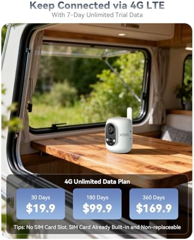 Xega 4G LTE Cellular Security Camera Indoor Wireless, 2K No WiFi Camera