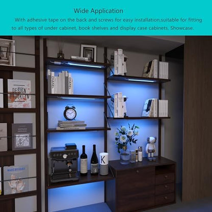 LAMPAOUS Smart LED Under Cabinet Lights, RGBW 6-Bar Kit