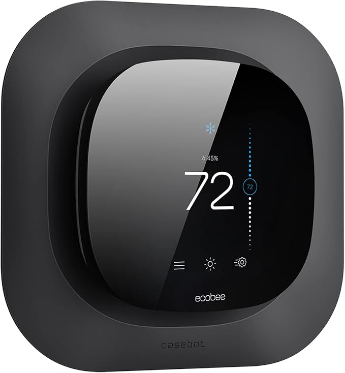 CaseBot Wall Plate for 2022 Ecobee Smart Thermostat Premium & 2022 Ecobee Smart Thermostat Enhanced, Practical and Stylish Trim Kit Bracket Mount Cover, Easy Installation, Matte Black