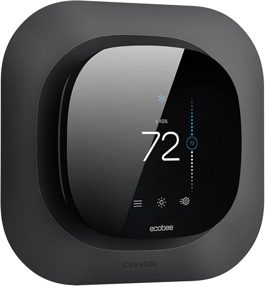 CaseBot Wall Plate for 2022 Ecobee Smart Thermostat Premium & 2022 Ecobee Smart Thermostat Enhanced, Practical and Stylish Trim Kit Bracket Mount Cover, Easy Installation, Matte Black