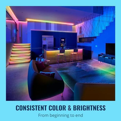 WiZ Connected 32.8 ft LED Light Strip For Your Smart Home - Flowing Multicolor LED, Color-Changing, Cuttable - Voice/App Control - Works with Google Home, Alexa & HomeKit