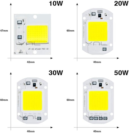 Indoor Lighting, Pack of 2, DIY LED COB Chip Spotlight 50W/30W/20W/10W AC110V Smart IC No Need Driver LED Flood Light Lamp(110v Warm White,30W)