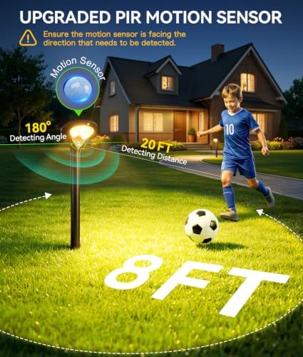 ELECLINK 400LM Solar Pathway Lights Outdoor with Motion Sensor, 4 Pack