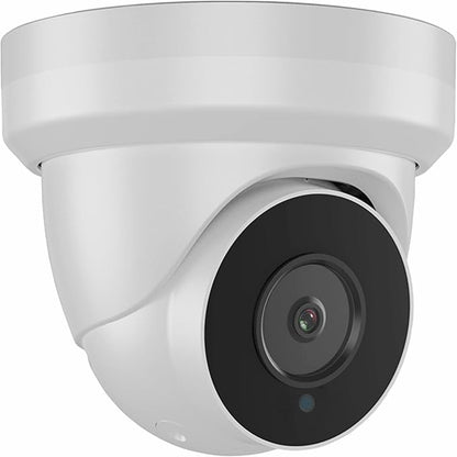 4K 8MP Security PoE IP Camera 80ft IR Night Vision Turret Dome Camera Outdoor with Microphone/Audio，2.8mm Fixed Lens，110°Wide Angle，IP66 Waterproof