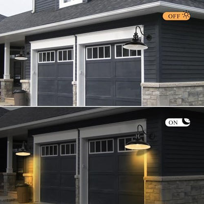 Exterior Farmhouse Barn Light, 16 Inch Vintage Outside Garage Light Fixtures, 4PCS Anti-Rust Waterproof Outdoor Light for Patio Frontdoor Entryway Doorway, Matte Black