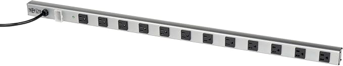 Tripp Lite 12 Outlet Power Strip with Surge Protection, 15ft. Cord, Metal, 36 in. length, Life Limited Manufacturer's Warranty (SS3612),Gray