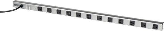 Tripp Lite 12 Outlet Power Strip with Surge Protection, 15ft. Cord, Metal, 36 in. length, Life Limited Manufacturer's Warranty (SS3612),Gray