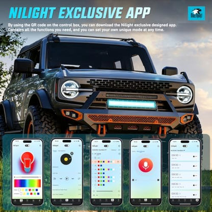Nilight LED Light Bar 22" 120W RGB Halo Strip for Truck Pickup SUV