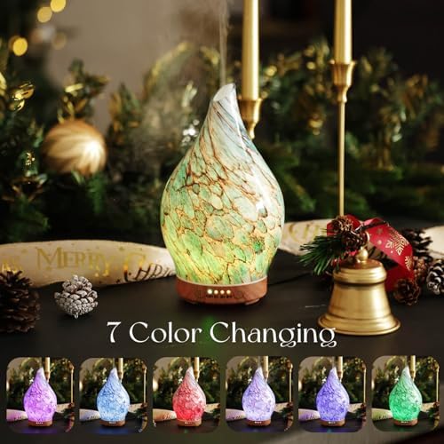Porseme Essential Oil Diffuser 150ml Handmade Glass Diffuser 6H Runtime