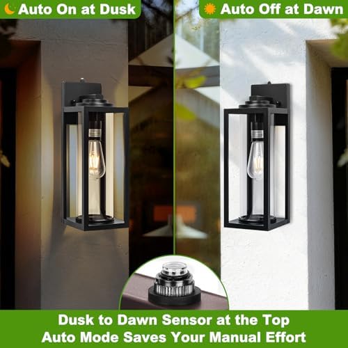 FILIYANO Large Dusk to Dawn Outdoor Wall Lights, 20 Inch, Modern, 2 Pack