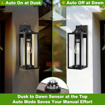 FILIYANO Large Dusk to Dawn Outdoor Wall Lights, 20 Inch, Modern, 2 Pack