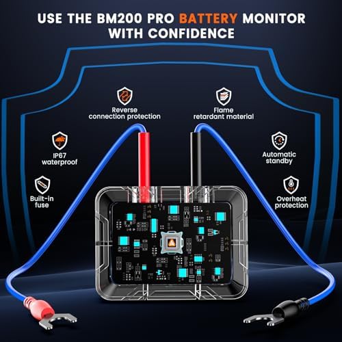ANCEL BM200 PRO 12V Car Battery Monitor, 433MHz Wireless Battery Tester