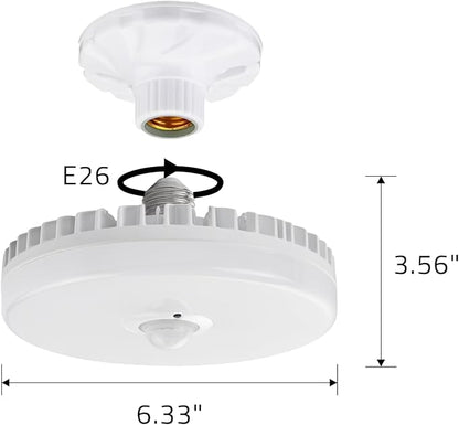 Motion Sensor Garage Lights with Daylight Harvesting Auto-Dimming, 60Wx2 Equivalent LED Light Bulb with App Control, E26 3000K-5000K Tunable & Dimmable for Garage Basement Attic Stairwell