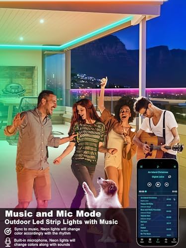Ledagic Outdoor Led Strip Lights Waterproof, Led Rope Lights 200ft