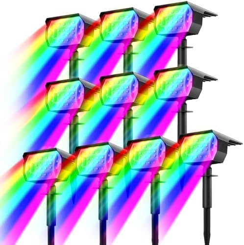 nipify Solar Spot Lights Outdoor Color Changing, Halloween RGB Spotlights