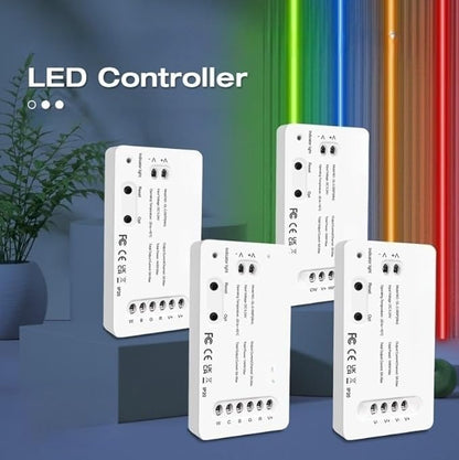 LED Strip Controller for ZigBee 3.0, RGB+CCT & Dimmer Support, PW-M App Control for 12V/24V/36V/48V/54V Strips