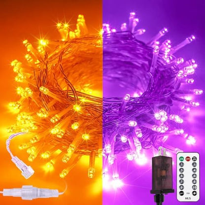 200 LED Connectable String Lights with Remote, Halloween Lights Outdoor